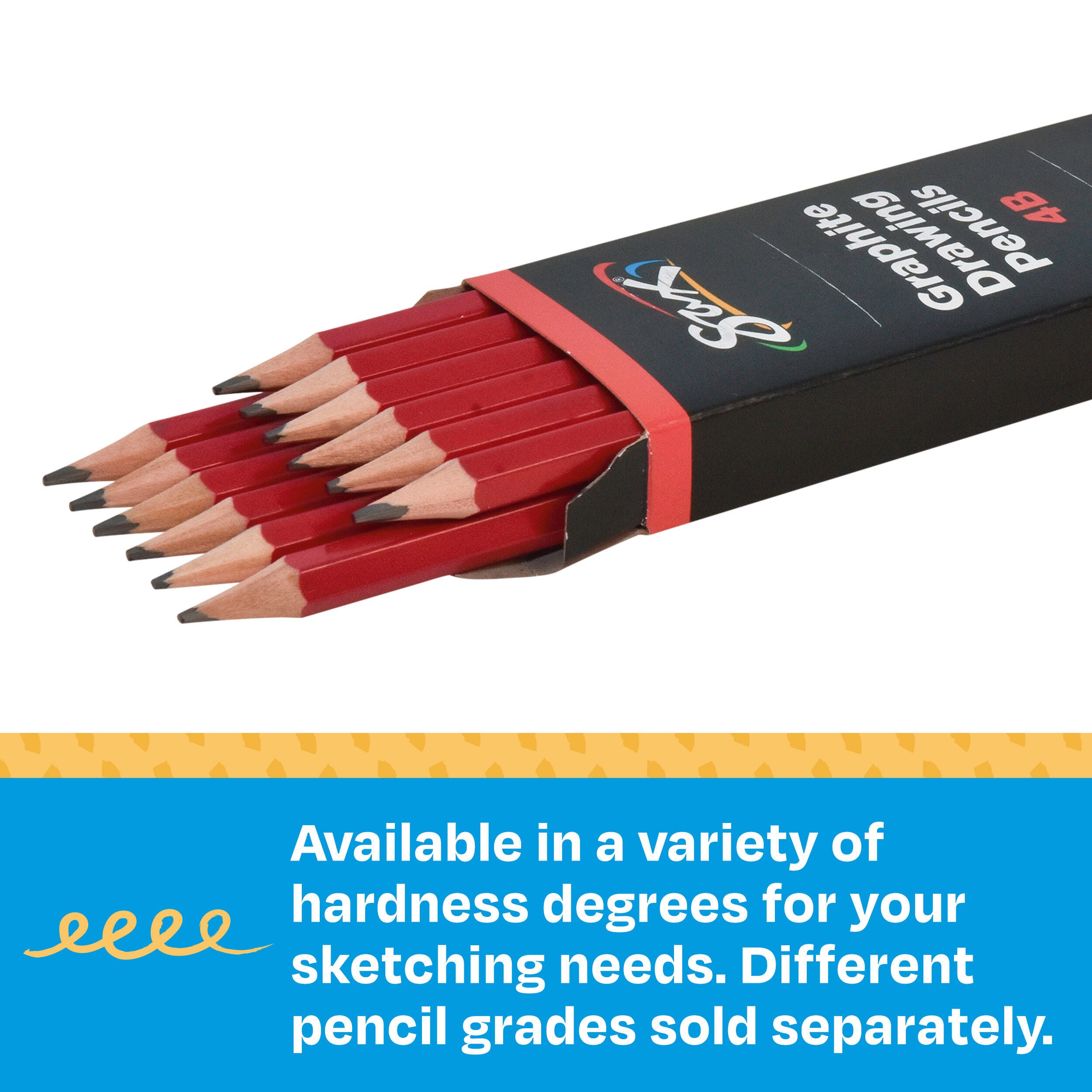 Sax Graphite Drawing Pencil Pack, 4B Lead Hardness Degree, Set of